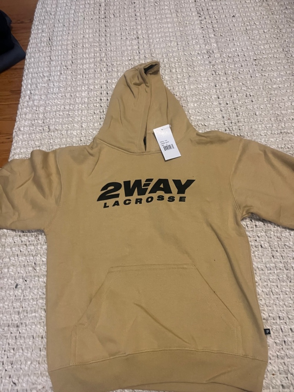 2WAY Lacrosse Tan Pullover Hoodie with Front Logo